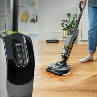 4. Bissell SpinWave + Vac Pet Pro Upright Battery Vacuum Cleaner Wet & Dry Cyclonic 0.4L Dust Bag Black, Gray