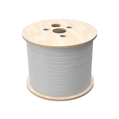U/UTP category 5e cable, telecommunications, LSOH, B2ca "FireHardy" 4x2x24 AWG, 1Gb/s, 250 MHz, 25-year warranty, INTERTEK ETL certified, gray, 500m - ALANTEC