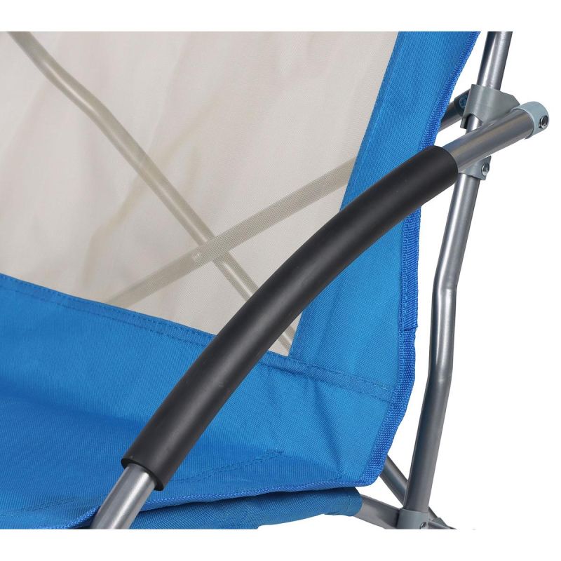 20. BEACH CHAIR WITH ARMRESTS 55x58x64CM FOLDABLE BLUE