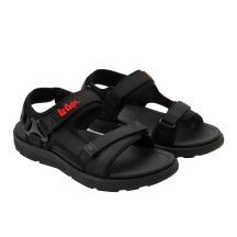 Lee Cooper men's shoes with velcro straps for summer, lightweight black