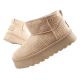 Lee Cooper women's winter snow boots, fashionable fur lined ankle boots, beige