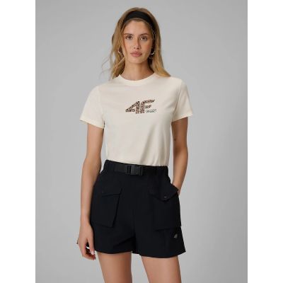Women's regular printed T-shirt 4F 4FRSS26TTSHF4422-12S