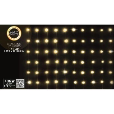 14. CHRISTMAS TREE LIGHTS LIGHT CURTAIN OUTSIDE/INTERNAL 144 LED 120X120CM WITH REMOTE CONTROL WARM WHITE
