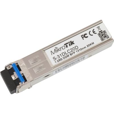 5. Mikrotik S-31DLC20D 1.25G Dual LC UPC SM 20km SFP Insert