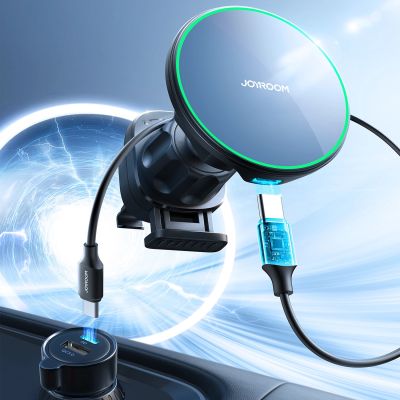 8. Joyroom JR-ZS412 holder with Qi2 15W charger, car, for air vent - black