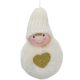 7. DECORATIVE DOLL WITH A HEART 8 CM IN A HAT AND FUR WHITE