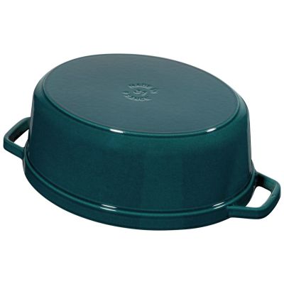 5. STAUB 40510-598-0 Oval Cast Iron Pot – Marine Blue, 5.5 ltr