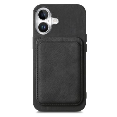 2. Synthetic Leather iPhone 17 Case with Detachable MagSafe Compatible Card Holder - Black