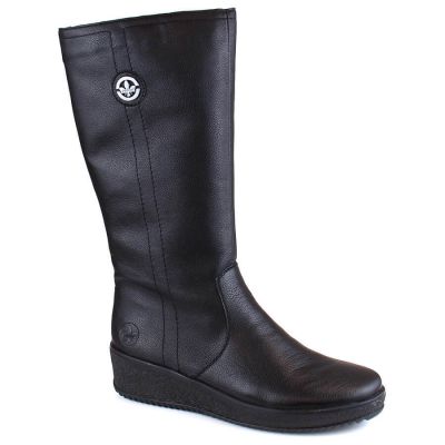 21. Rieker W RKR237B Leather Waterproof Boots Lined with Lambswool