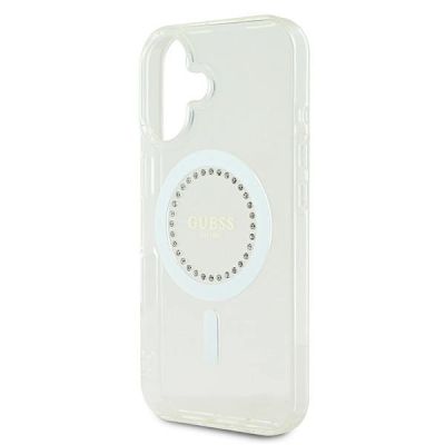 6. Guess IML Rhinestones MagSafe Case for iPhone 16 - White