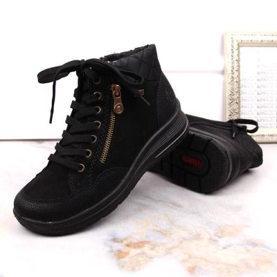 39. Rieker W RKR567 Waterproof Insulated Leather Ankle Boots
