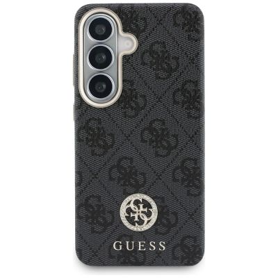 3. Guess 4G Rhinestone Round Logo MagSafe Case for Samsung Galaxy S26 - Black
