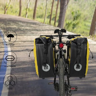 3. Rockbros 30140022005 Waterproof Bicycle Pannier 25-32L - Yellow