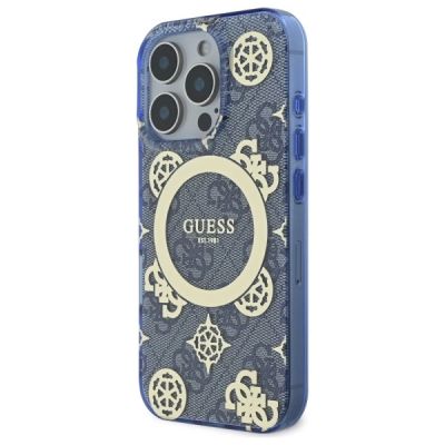 2. Guess GUHMP16XH4PYEEB iPhone 16 Pro Max 6.9" blue/blue hardcase IML Peony On 4G Background MagSafe