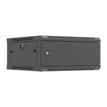 LANBERG WALL-MOUNTED RACK CABINET 19" 4U 600X600 BLACK METAL DOOR (FLAT PACK)