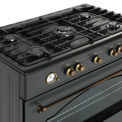 4. Ravanson Retro KWGE–90AR gas-electric cooker (black)