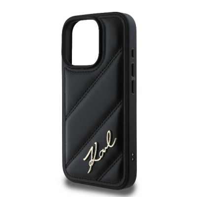 5. Karl Lagerfeld Quilted Signature iPhone 16 Pro Max Case - Black