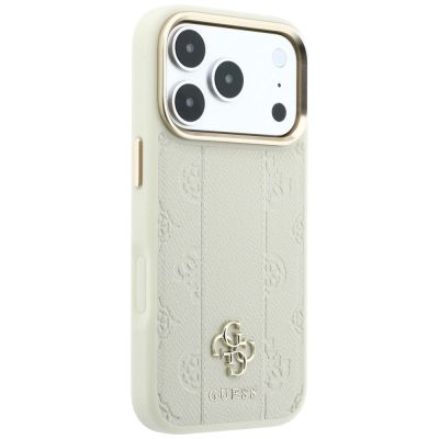 12. Guess Stripe Peony 4G Logo MagSafe Case for iPhone 18 Pro Max / 17 Pro Max - Beige