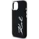 6. Karl Lagerfeld Silicone Metal Script Logo iPhone 15 Case - Black