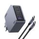 3. Ugreen Nexode Pro 160W GaN Charger with USB-C Cable Universal Black, Gray AC Fast Charging Internal