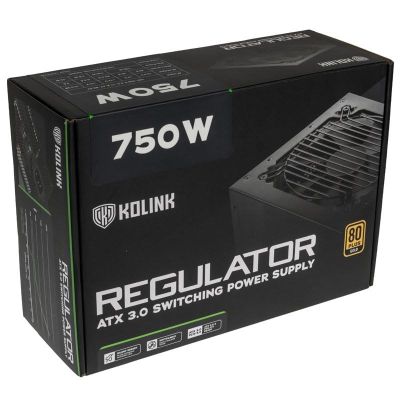 Kolink Regulator 80 PLUS Gold Power Supply, ATX 3.0, PCIe 5.0, Modular - 750 W