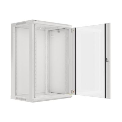3. Lanberg WF01-6418-10S rack cabinet (18U; 901mm / 600mm / 450mm; wall-mounted; Glass; 19''; gray)
