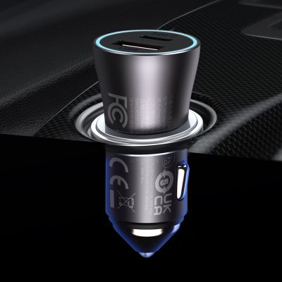 16. Baseus Golden Contactor Max fast car charger USB + USB type C 60 W Quick Charge blue (CGJM000103)
