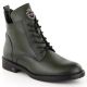 3. Women's lace-up and zippered green ankle boots Potocki SZ12179
