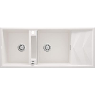 Magnetic granite sink, 2-bowl, with drainer ZRM_A213 5907650817185