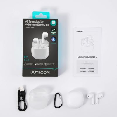 8. Joyroom JR-FB1 Funpods Bluetooth 6.0 In-Ear TWS Wireless Headphones with AI Functions - White
