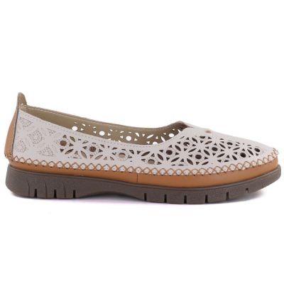 2. Women's leather openwork shoes, gray, Sergio Leone SP006