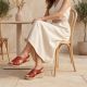 6. Sergio Leone SK297 Burgundy Women's Leather Wedge Sandals