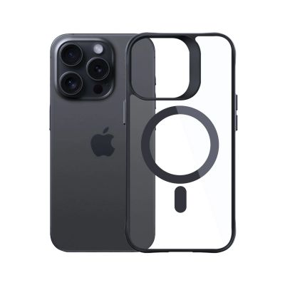 6. 3mk Satin Armor MagCase with MagSafe for iPhone 14 Pro Max - Clear with Black Frame