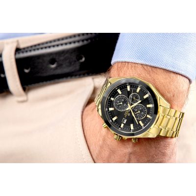 3. Men's Watch Giewont Chronograph Sapphire Gold Black GW7290-B4