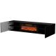 6. LARA TV cabinet 183x35x37 black matt + black fireplace