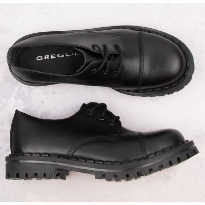 6. Gregor M GRE1206B leather combat boots black