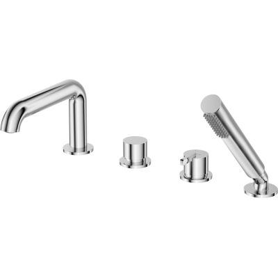 4-hole bathtub faucet with shower set