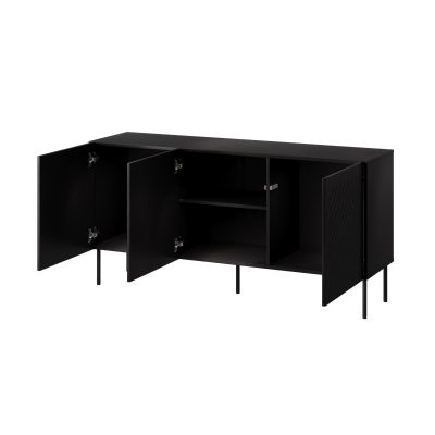 2. SIENA chest of drawers 150.5x40x75 black matt