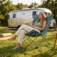 11. REDCLIFFS HIGH DELUXE CAMPING CHAIR WITH CUSHION BLUE
