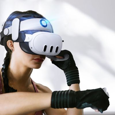 2. BoboVR S3 Pro Strap for Meta Quest 3 VR Headset + B100 External Battery - Black and White