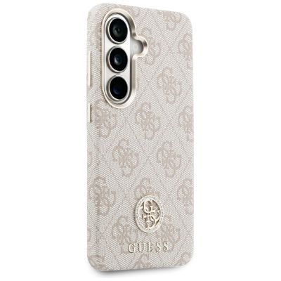 4. Guess 4G Rhinestone Round Logo MagSafe Case for Samsung Galaxy S26 - Pink