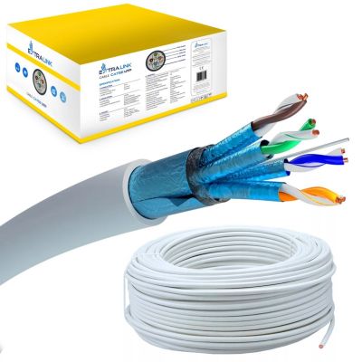 30. Extralink CAT6A FTP (F/FTP) V2 Indoor Twisted-Pair Network Cable, 500 m, LSZH