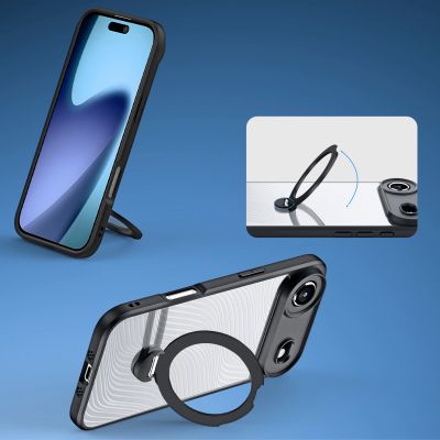 4. Dux Ducis Aimo Mag Case with Magnetic Ring and Stand for iPhone 17 Air – Black