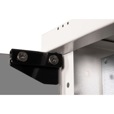 21. 19" 9U wall-mounted network cabinet, SOHO PRO 460 x 540 x 400 mm, glass door, gray, unassembled, 60 kg
