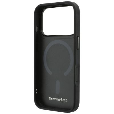 7. Mercedes Leather Mesh with Bow Line MagSafe Case for iPhone 18 Pro Max / 17 Pro Max - Dark Gray