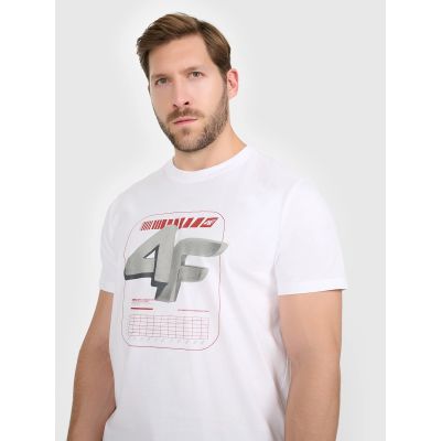 5. Men's regular printed T-shirt 4F 4FRAW25TTSHM3612-10S