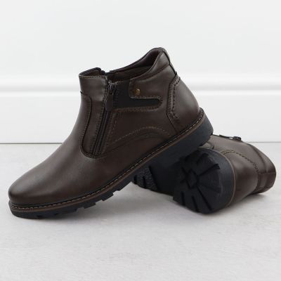 5. Men’s Brown Insulated Ankle Boots with Zips VanHorn AN71309