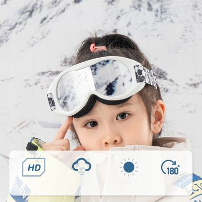 3. Qunature Panda Ski Goggles for Kids - Black/White