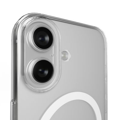 10. Puro Lite Mag TPU+PC Case Compatible with MagSafe for iPhone 17 - Transparent with White Ring