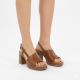 5. Women's brown high-heel sandals Potocki 54324